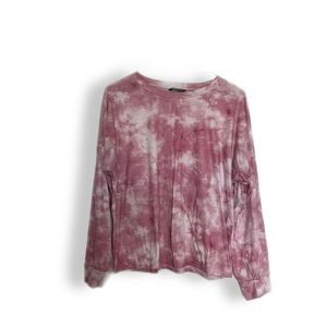 SHEIN Pink & White Tie Dye Sweatshirt